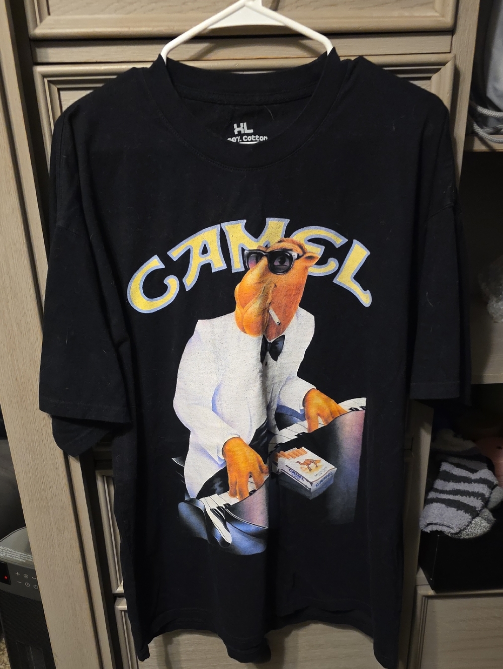 Black Graphic Tee with Mascot Print